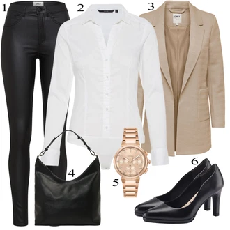 Bombaž outfit mit Krem/Bela Srajca/Bluzasti Body/Slim Fit Bluza VERO MODA "pomladna obleka"