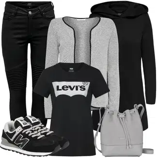 Outfit s Černá Přechodový Kabát/Softshellový Kabát/Kabát s Kapucí/Lodenový kabát/Scuba Kabát Only "Stylový zimní outfity"