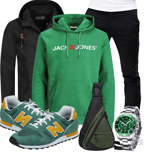 Jeans Schwarz/Grau/Dunkelgrau Jacke mit Seitlichem Reißverschluss/RipstopJacke/FrühlingsJacke/KapuzenJacke/WanderJacke/OutdoorJacke/Wasserdichte Jacke/FunktionsJacke/TrekkingJacke/WachsJacke Indicode kombinieren