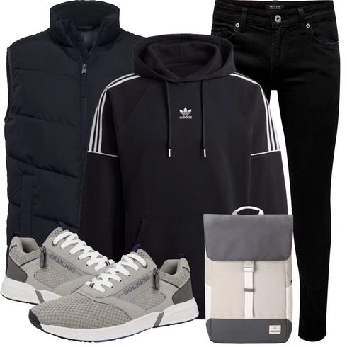 Elegant Schwarz Jeans Lederjacke/Push up Jeans/Leder Schuhe/Slim Fit Jeans/Biker Jeans/Knöchelstiefel/Jeans mit Schlitz/ThermoJeans/Low Rise Jean/Winterjacke Only & Sons kombinierenLook: Uni, Lack, Nahtlos, Old Money, Coole, Schlichte, Disco, Elegant