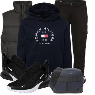 Outfit mit Schwarz Schuh Ohne Schnürsenkel/Sommer Sneaker/Turnschuh ohne Schnürsenkel/gesundheitsschuh/Sneaker Mit Lochmuster Nike Sportswear "Super für die Freizeit"