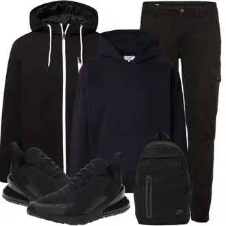 Outfit mit Schwarz Turnschuh ohne Schnürsenkel/Teddy Sneaker/Sommer Sneaker/Sneaker Low/Chunky Sneaker Nike Sportswear "Super für die Freizeit"
