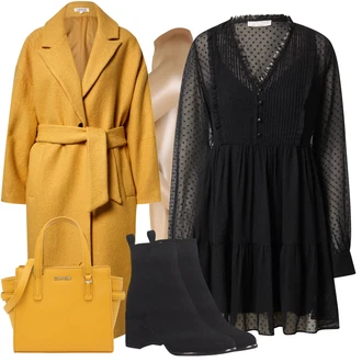 Outfit s Černá/Modrá/Bílá Šaty S Kosticí/Šaty Ze Síťoviny/Halenkové Šaty/Tunikové šaty/Šaty Niki guido maria kretschmer women "Trendový zimní vzhled"