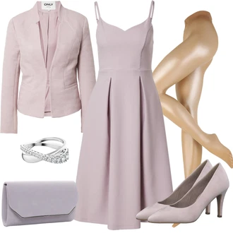 Outfit s Lilové barvy/Fialová Šaty Do Áčka/Šaty Na Ramínko/délka ke kolenům/Midi Šaty/Plesové Šaty/Šaty pro Družičku/Elegantní Šaty/Šaty na tenké ramínko/Společenské šaty pro hosta About You "Trendový zimní vzhled"