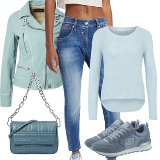 Outfit s Modrá Herrlicher "Trendový zimní vzhled"