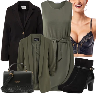 Outfity na zimu s Šedá Šaty Móda Pro Plnoštíhlou/Košilové šaty/Šaty Na Ramínko/Šaty s výstřihem/Šaty Bez Rukávů About You "Trendový zimní vzhled"