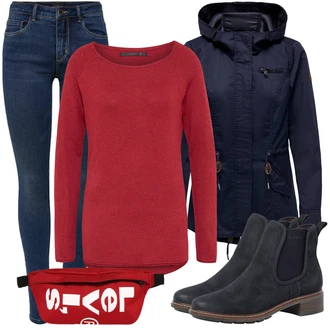 Kombinacije za zimu Kratka Trake za Špagete sa Tamnoplava Only "Udoban zimski outfit"