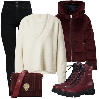 Outfit sa Crna Traper Jakna Only "Udoban zimski outfit"