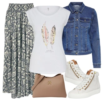 Outfit s Tmavě modrá/Modrá/Světle modrá Džínové Bund/Krátké Džínové Bundičky Only "Vzhledy pro volný čas"