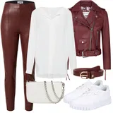 Kombinovat Oversize Halenky s Koženými kalhotami image