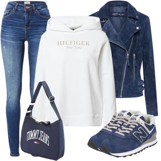 Outfit s Modrá Teniska/Zimní bota/Nízká bota na podpatku New Balance "Vzhledy pro volný čas"