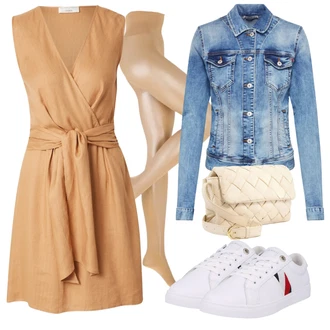 Vintage outfity Moderní s Světle modrá/Modrá Krátké Džínové Bundičky/Džínové Bund LTB "Vzhledy pro volný čas"Look: 90tá léta, Cool, Moderní, Krásný, Old Money, Univerzitní, Western