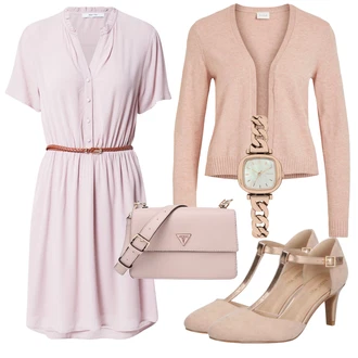 Outfit s Šedá Dlouhá tylová sukně/Taška/Dlouhé Šaty/Doplňek/Dlouhý Zimní Kabát Guess "Vzhledy pro volný čas"