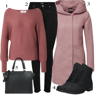 S Kapuljačom Na Skidanje Outfit sa Pink/Crvena/Ljubičasta/Smeđa Pleteni Flis Kaput/Pleteni Kaput/Kaput od Vunenog Flisa/Zimski Kaput Vuneni kaput/loden kaput/Kaput od Flisa/Kaput s Kapuljačom Only "Tvoj otmjeni outfit"