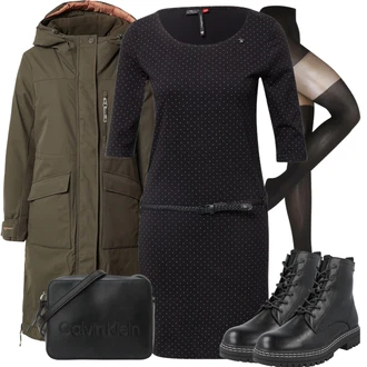 Outfit s Černá Punčocháče/Podržte Punčochu/Punčocha Nad Koleno/Podpůrný punčocháč/Samodržící Punčocha/Punčocháče Velká Velikost/Komprese ponožka/Nylonová punčocha/Punčochy Proti Trombóze VERO MODA "Zimní Outfit"