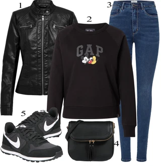 outfit mit Črna/Rdeča Jakna/Plašč Only "Zimska oblačila"