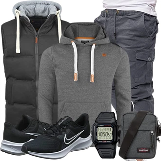 Winter Outfits Ärmellos mit Schwarz Blend "Winterlicher Look"