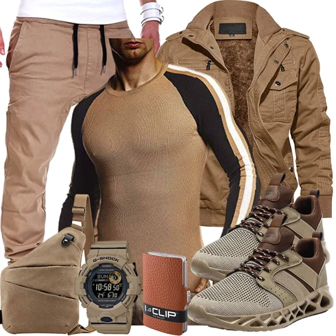 Braun Winter Parka KEFITEVD, Braun Winter Parka Leif Nelson kombinieren