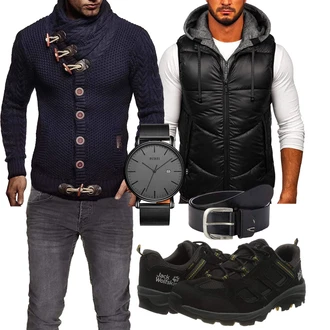 Winter Outfits Ärmellos mit Schwarz BOLF "Winterliches Freizeit Outfit"
