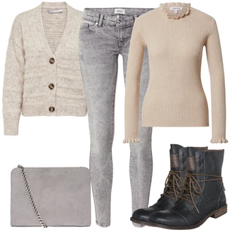 Outfity na zimu s Šedá/Hnědá/Béžová/Khaki Móda Pro Plnoštíhlou Pletenina veľkej veľkosti Only "Zimní outfit pro volný čas"