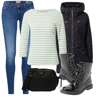 70tá léta Outfit s Modrá/Tmavě modrá Kožená bunda/Navlékací džíny/Kožené Boty/Dámské Džíny s Délkou 7/8/Push up Džín/Kotníková Bota/Džíny s Nízkým Sedem/Slim Fit Džíny/Džíny s Rozparkem/Džín s Nízkým Pasem/Kožená Pánská Bund/Nezařazené Only "Zimní outfity"Look: 70tá léta, Ležérní, Cool, Francouzské, Moderní, Krásný, Bezešvé