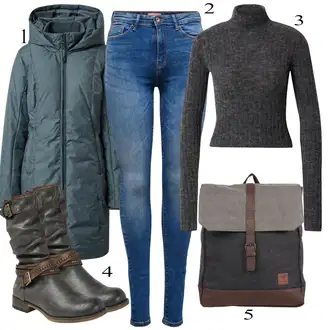 outfit mit Siva Prehodni Plašč Ragwear "Zimska oblačila"