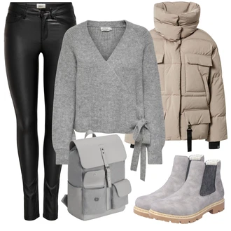 Outfity na zimu s Šedá/Světle šedá/Tmavě šedá Pletenina veľkej veľkosti Only "Zimní outfity"