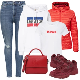 Outfity na zimu Dlouhé / Maxi s Červená Taška/Dlouhý Zimní Kabát/Dlouhá tylová sukně/Dlouhé Šaty/Doplňek Calvin Klein "Zimní outfity"