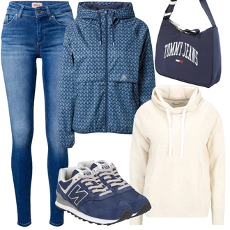 Outfit s Modrá Teniska/Zimní bota/Nízká bota na podpatku New Balance "Zimní outfit pro volný čas"