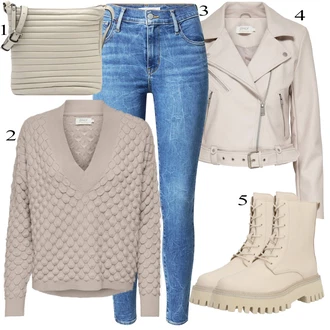 Zakrpe Outfit sa Plava/Svjetloplava Kožna Jakna/Traperice s Prorezom/Capri Traperice/Slip-on Traperice/Ženske Traperice 7/8 Dužine/Zimska jakna/Skraćene Traperice/High Waist Traperice/Push-up Traperice/Čizma do Gležnja/Kožne Cipele levi's ® "Tvoj otmjeni outfit"