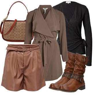 Outfit s Khaki/Béžová/Hnědá/Šedá Přechodový Kabát/Letní Kabát/Lodenový kabát/Trenčkot/Lehký Kabát/Blazerový Kabát/Frock Kabát/Trenčkot Object "Zimní outfity"