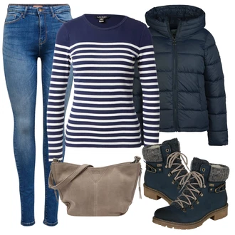 Outfit s Černá Šněrovací Bota/Zimní bota/Nízká bota na podpatku/Kozačka Šněrovací Kotníková Bota Rieker "Zimní outfity"
