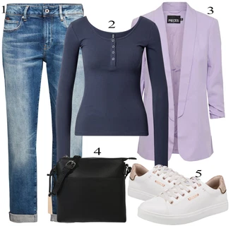 outfit mit Svetlo Modra/Modra Kavbojke/Hlača velika velikost G-Star Raw "Zimska oblačila"