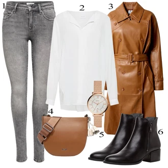 outfit mit Temno Siva/Svetlo Siva/Siva Hlača velika velikost Pajkice Velika Velikost Only "Zimska oblačila"