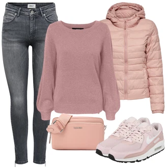 Outfit s Dlouhý Zimní Kabát/Doplňek/Dlouhé Šaty/Dlouhá tylová sukně/Taška Calvin Klein "Zimní outfity"