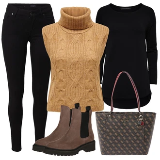 Outfit s Černá Kožená bunda/Motorkářské Džíny/Kožené Boty/Slim Fit Džíny/High Waist Džínové Kalhoty/Termální Džíny/Zimní bunda/Push up Džín Tiger of Sweden "Zimní outfity"