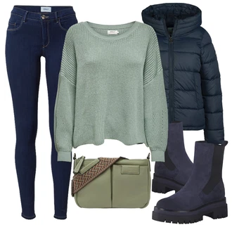 Outfit s Černá Barbour "Zimní outfity"