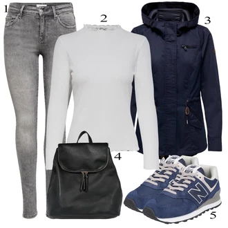 outfit mit Temno Siva/Svetlo Siva/Siva Hlača velika velikost Pajkice Velika Velikost Only "Zimska oblačila"