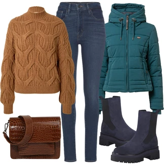 Outfity na zimu Dlouhé / Maxi s Červená Taška Přes Rameno/Dlouhá tylová sukně/Dlouhý Zimní Kabát/Doplňek/Dlouhé Šaty hvisk "Zimní outfity"