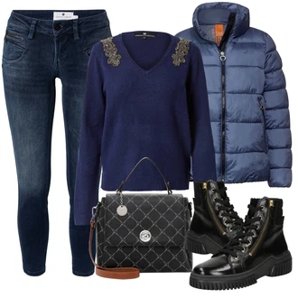 Outfit s Tmavě modrá Street One "Zimní outfity"