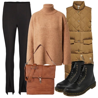 Outfit s Černá Šněrovací Kozačka Dr. Martens "Zimní outfity"