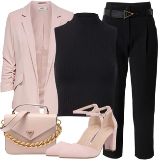 Dlouhé / Maxi Outfit s Růžová/Béžová/Modrá Dlouhé Kardigany/Taška Přes Rameno/Doplňek/Dlouhá tylová sukně/Dlouhý Zimní Kabát/Dlouhé Šaty Guess "Módní jarní outfit"