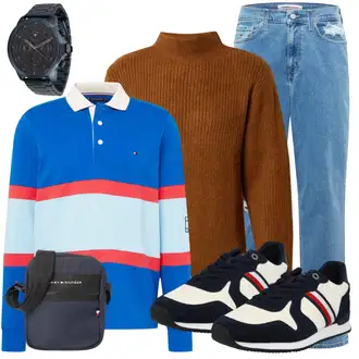 Outfit mit Braun/Orange Rollkragenpullover/Wollpullover/Einfacher Pullover/Winterpullover/Kaschmir Pullover/Carmenpullover/Basic Pullover/Strickpullover/Vintage Pullover guido maria kretschmer men "Alltags Outfit"
