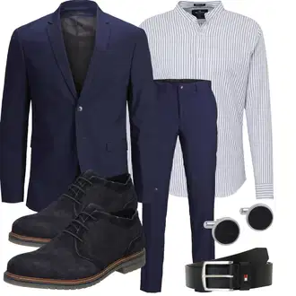 Business Outfits mit Dunkelblau/Blau Anzug/Sakko/Kostüm jack & jones premium "Business Look"