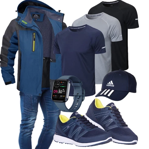 Blau/DunkelBlau/Grau/HellBlau Skitourenjacke/Skijacke/Wanderjacke/Segeljacke TACVASEN kombinieren