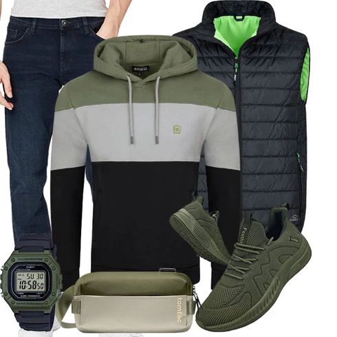 Grün/Blau Reiseweste/Kunstfaserweste/Puffer Weste/Funktionsweste/Langlaufweste/Indoorweste/Isolationsweste/Steppweste/Sport Weste/Wendeweste BWOLF kombinieren