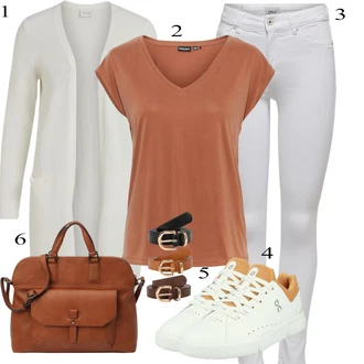outfit mit Bež/Črna/Zlati/Rjava Sproščeni pas/Klasični pasovi/Usnjeni pas About You "Pokrivalo za pomlad"