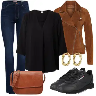 Outfit sa Crna Majica Poslovna košulja/Košulja s Bluzom/Poslovna košulja/Ležerna košulja/Košulja od muslina JdY "Cool proljetni look"