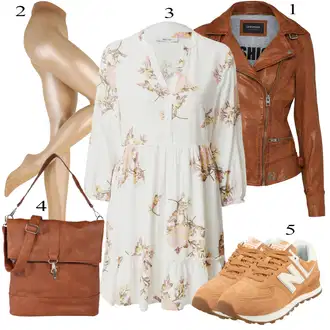 Biker outfit mit Rjava/Temno rjava/Roza Vintage Usnjena Jakna/Jesenska jakna/Motoristična jakna/Jakna iz Umetnega Usnja/Usnjena Bomber Jakna/Usnjena Jakna/Pomladna jakna Oakwood "Pokrivalo za pomlad"