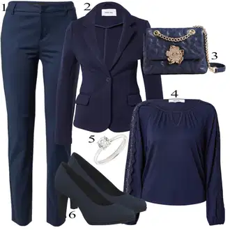Chino Outfit sa Tamnoplava/Plava Hlače od muslina/Poslovna Hlača/Hlače s Prorezom/Treggings/Chino Hlače/Rastezljiva Hlača/Hlača od Odijela/Uske Hlača/Skinny Hlače VERO MODA "Tvoj otmjeni outfit"